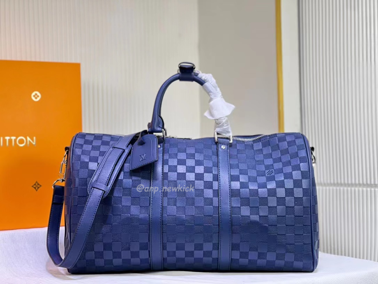 Louis Vuitton Keepall Bandouliere Monogram 50 Navy Duffel Bag (27) - newkick.vip